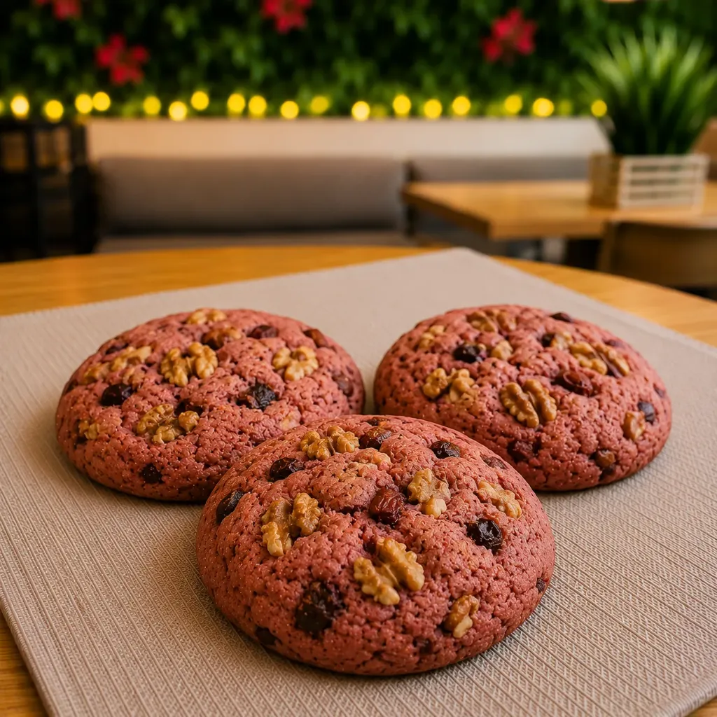 Cookies barbabietola e noci